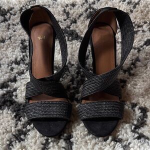 H&M Elegant Black Strappy Heels